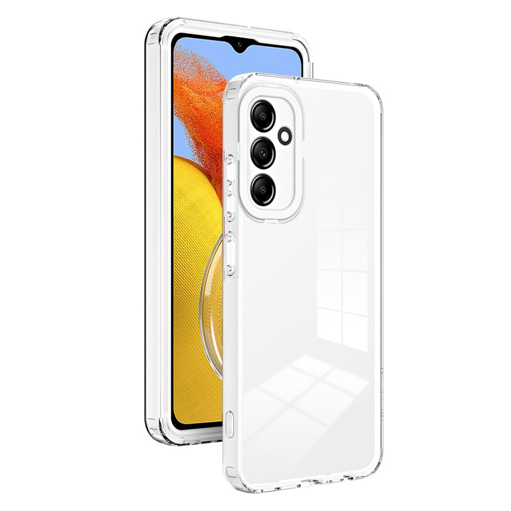 For Samsung Galaxy M14 5G Clear Back Cover TPU + PC Camera Protection Anti-drop Phone Case - White