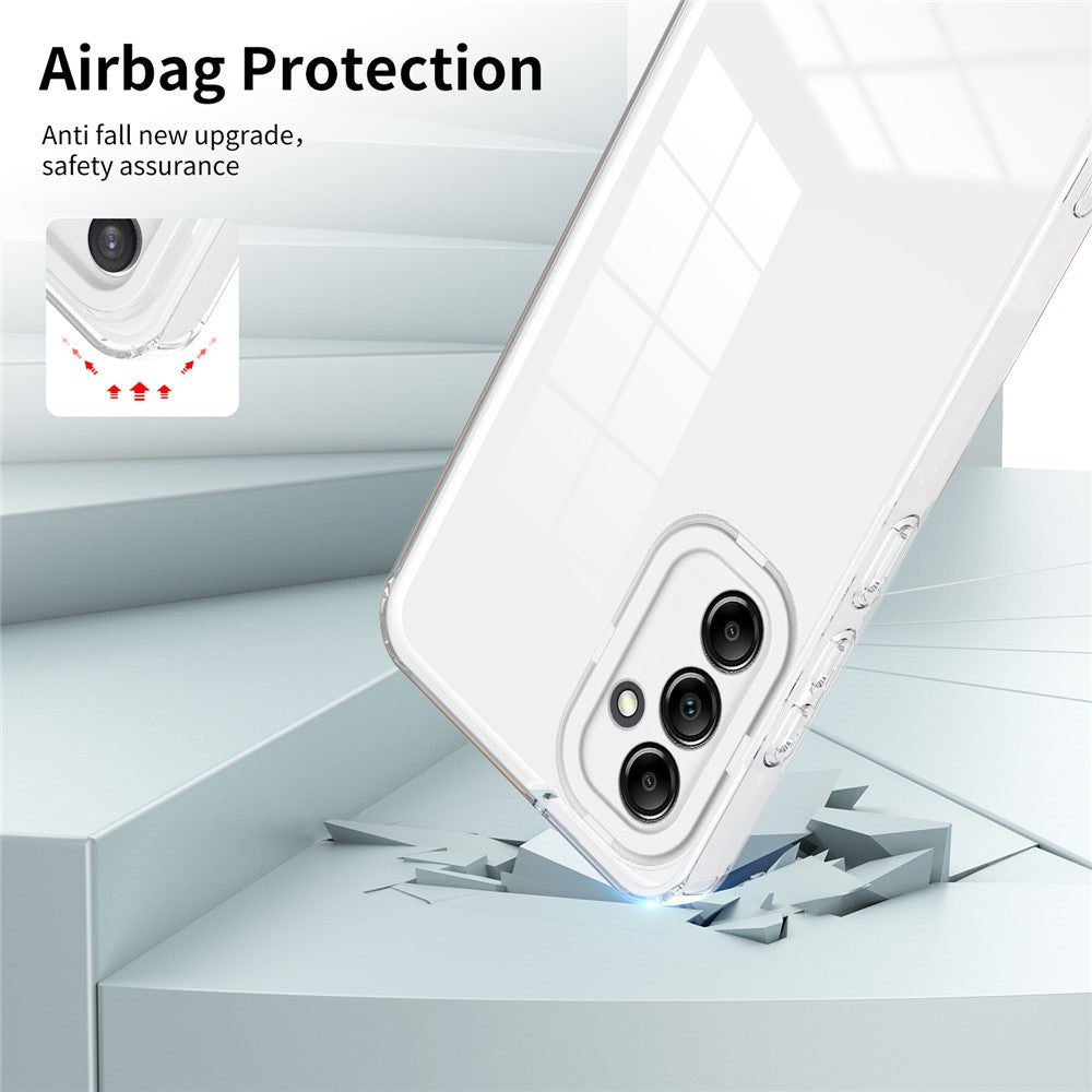 For Samsung Galaxy M14 5G Clear Back Cover TPU + PC Camera Protection Anti-drop Phone Case - White