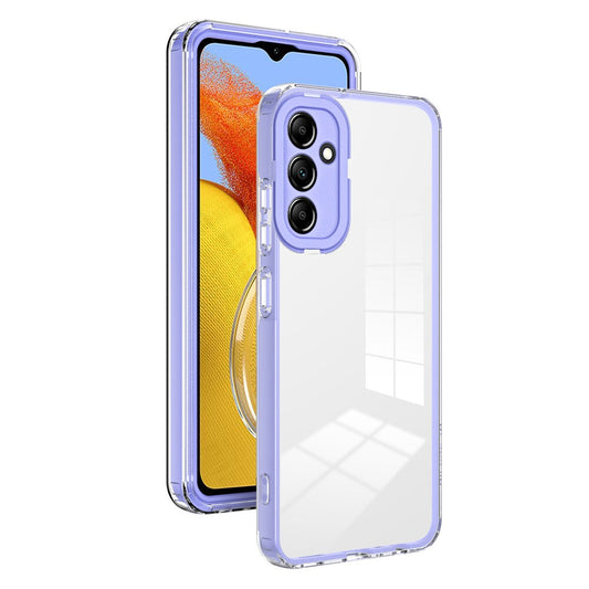 For Samsung Galaxy M14 5G Clear Back Cover TPU + PC Camera Protection Anti-drop Phone Case - Purple