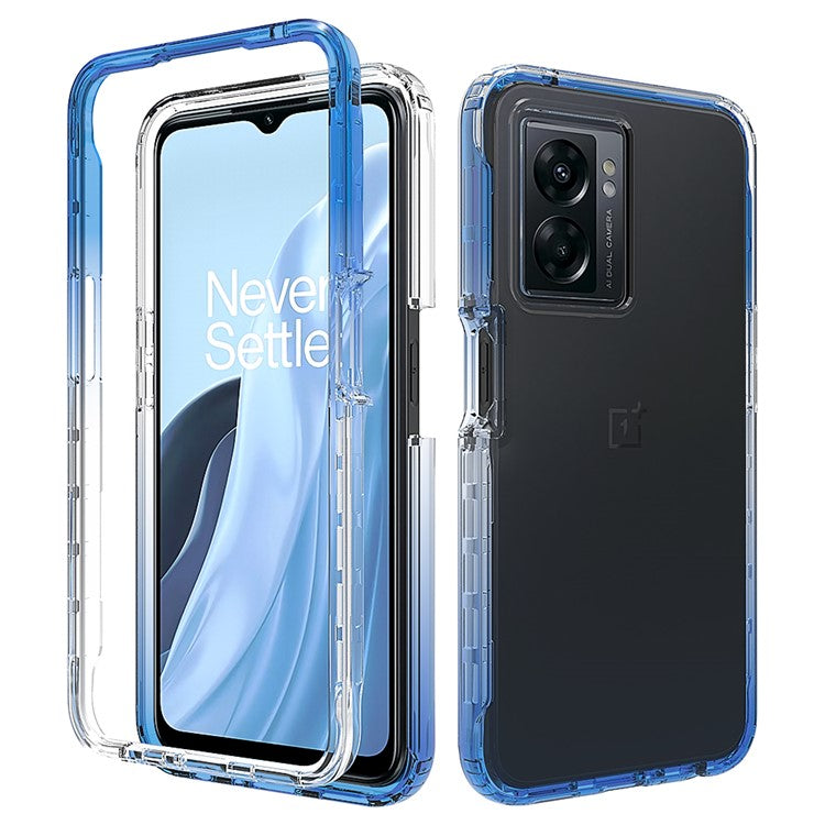 For OnePlus Nord N300 5G / Oppo A57 4G / A57 (2022) 5G / A77 4G / A77 5G Gradient Color Case TPU PC Phone Shell - Gradient Blue