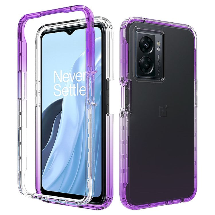 For OnePlus Nord N300 5G / Oppo A57 4G / A57 (2022) 5G / A77 4G / A77 5G Gradient Color Case TPU PC Phone Shell - Gradient Purple