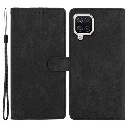 For Samsung Galaxy A22 4G (EU Version) PU Leather Wallet Protective Shell Skin-touch Flip Stand Phone Case - Black