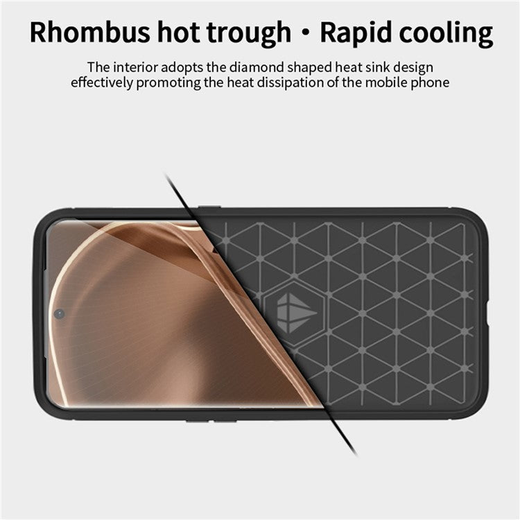 MOFI JK TPU Series-1 For Oppo Find X6 Flexible TPU Slim Fit Phone Case Carbon Fiber Brushed Texture Cover - Blue