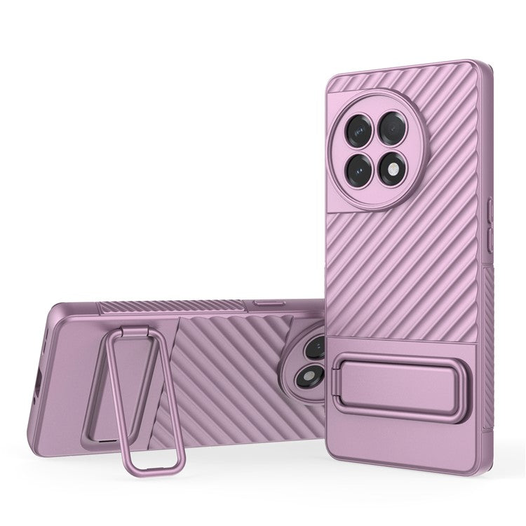 For OnePlus Ace 2 5G Rugged TPU Phone Case Kickstand Cover Anti-Drop Shockproof Phone Shell - Light Purple