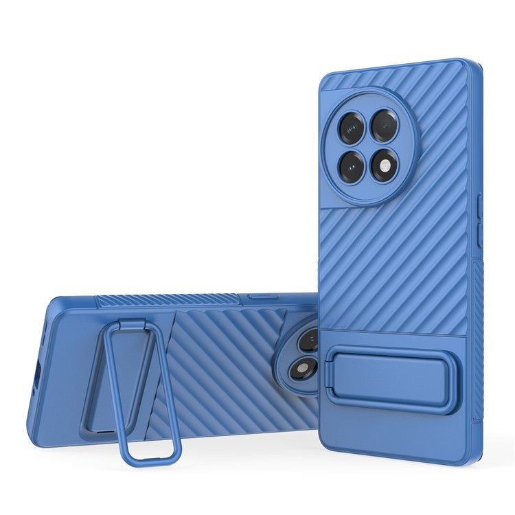 For OnePlus Ace 2 5G Rugged TPU Phone Case Kickstand Cover Anti-Drop Shockproof Phone Shell - Baby Blue