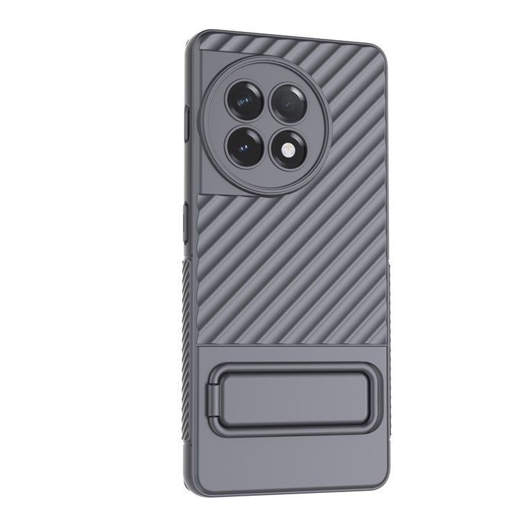 For OnePlus Ace 2 5G Rugged TPU Phone Case Kickstand Cover Anti-Drop Shockproof Phone Shell - Grey