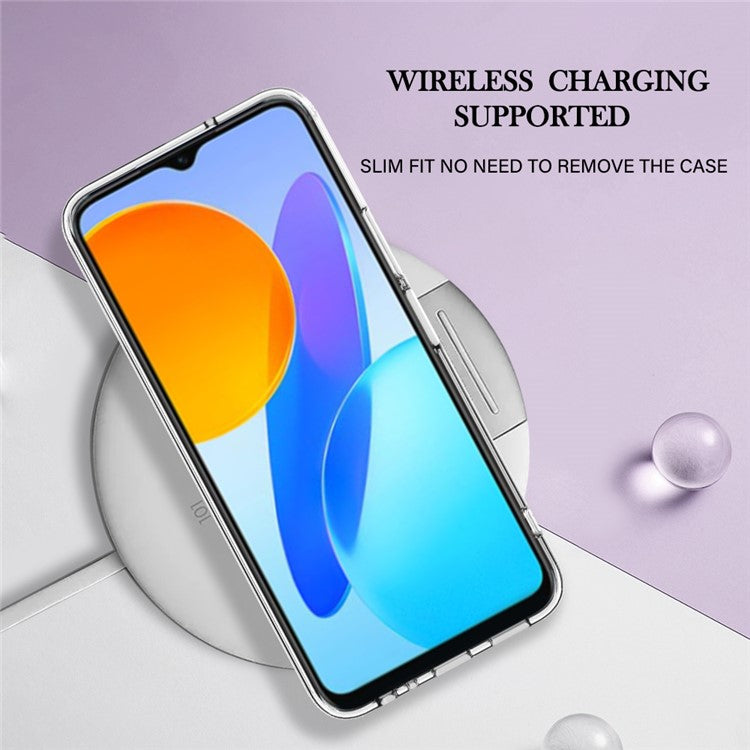 YB IMD Series-16 Style E Marble Pattern TPU Case for Honor X8 5G , Electroplating 2.0mm IMD Phone Cover - Blue