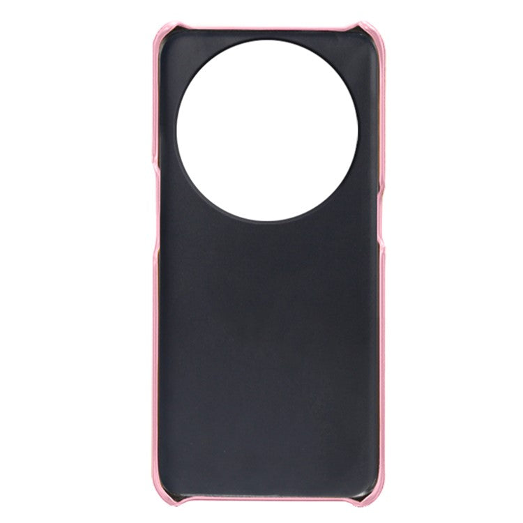 Phone Case for Oppo Find X6 Pro Back Shell, Dual Card Slots PU Leather Coated PC Cover - Rose Gold