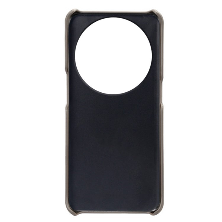 Phone Case for Oppo Find X6 Pro Back Shell, Dual Card Slots PU Leather Coated PC Cover - Grey