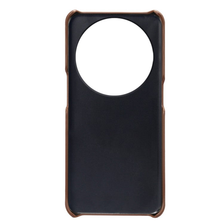Phone Case for Oppo Find X6 Pro Back Shell, Dual Card Slots PU Leather Coated PC Cover - Brown