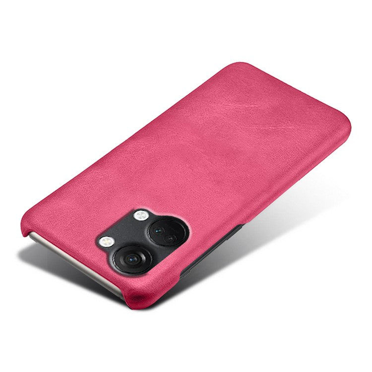 For OnePlus Nord 3 5G / Ace 2V Slim Shockproof Phone Cover PU Leather + PC Calf Texture Phone Case - Rose