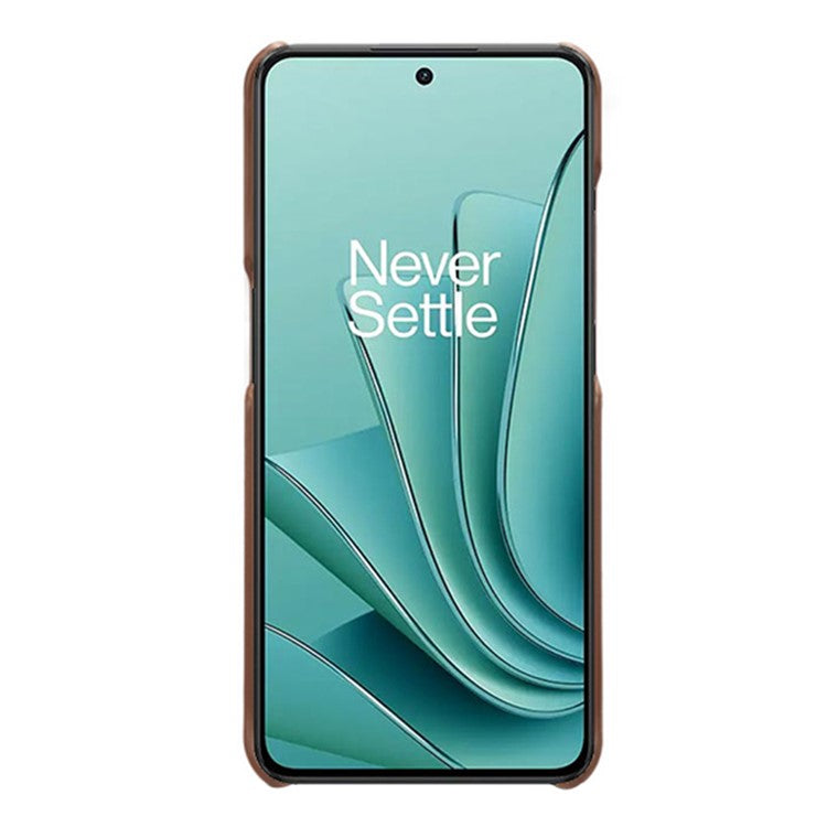 For OnePlus Nord 3 5G / Ace 2V Slim Shockproof Phone Cover PU Leather + PC Calf Texture Phone Case - Brown