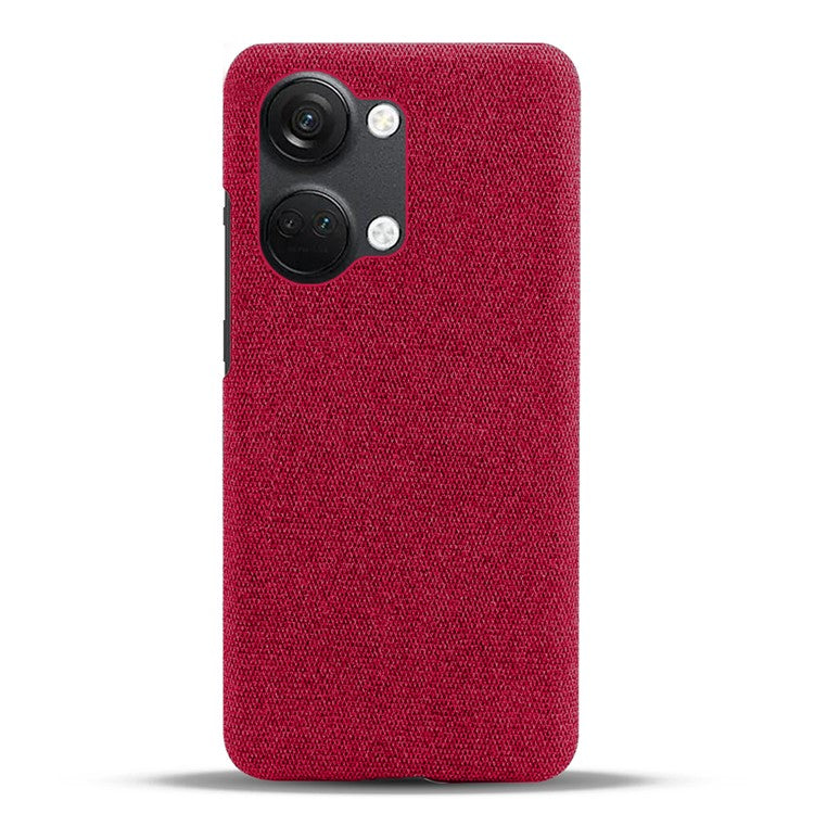 For OnePlus Nord 3 5G / Ace 2V Shockproof Non-Slip Case Cloth+Hard PC Protective Guardian Phone Cover - Red