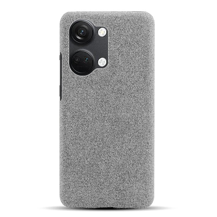 For OnePlus Nord 3 5G / Ace 2V Shockproof Non-Slip Case Cloth+Hard PC Protective Guardian Phone Cover - Light Grey
