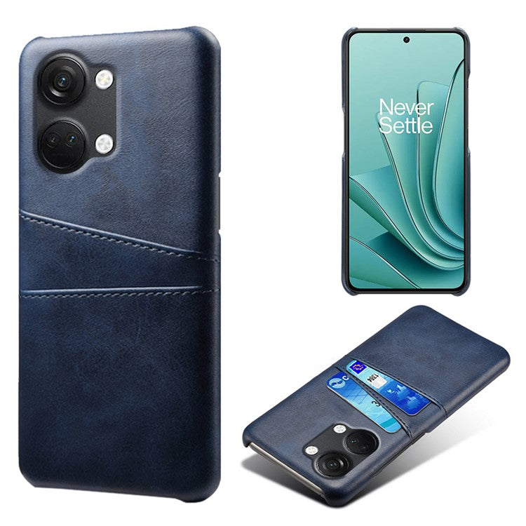Phone Case for OnePlus Nord 3 5G / Ace 2V Drop Protection Dual Card Slots PU Leather Coated PC Cover - Blue
