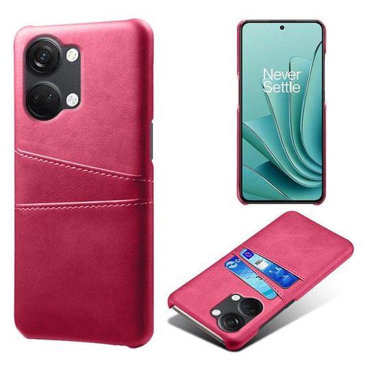 Phone Case for OnePlus Nord 3 5G / Ace 2V Drop Protection Dual Card Slots PU Leather Coated PC Cover - Rose