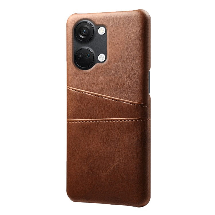 Phone Case for OnePlus Nord 3 5G / Ace 2V Drop Protection Dual Card Slots PU Leather Coated PC Cover - Brown
