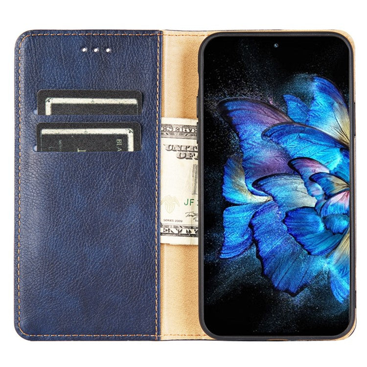 Phone Stand Case for Oppo Find X6 Pro Magnetic Auto-closing PU Leather Wallet Drop-proof Cover - Rose Gold
