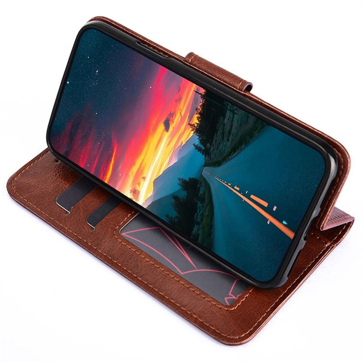 Shockproof Case for Oppo Find X6 Leather Flip Cover Anti-Drop Wallet Phone Case with Stand - Black