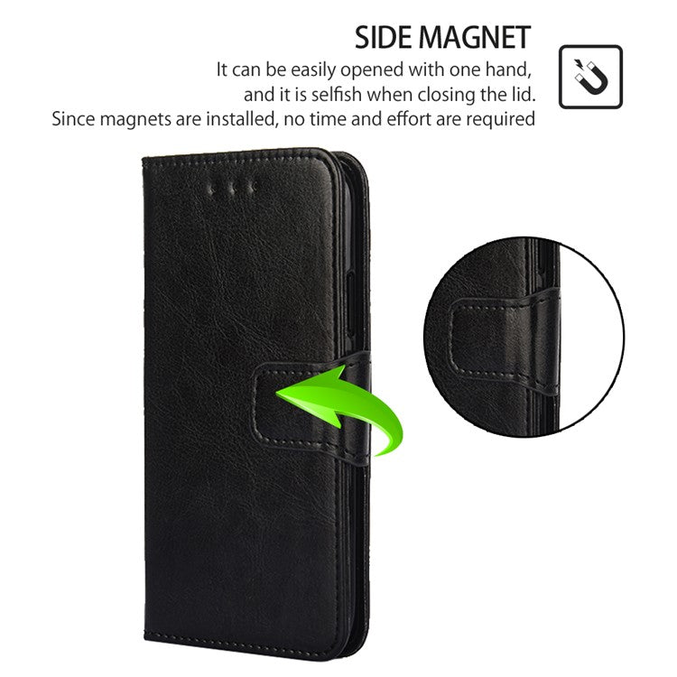 Shockproof Case for Oppo Find X6 Leather Flip Cover Anti-Drop Wallet Phone Case with Stand - Black