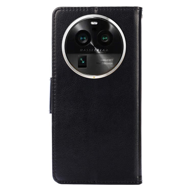 Protective Case for Oppo Find X6 Pro Leather Flip Phone Shell Anti-Fall Wallet Phone Case with Stand - Black