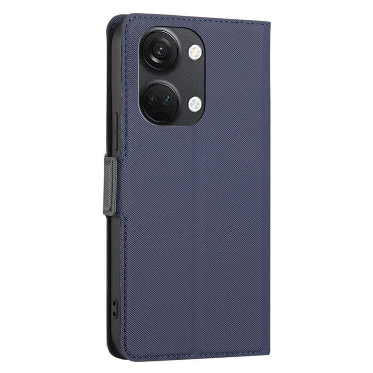 For OnePlus Nord 3 5G / Ace 2V 5G Super Thin Twill Texture Phone Cover Card Holder Stand Anti-Scratch TPU+PU Leather Case - Blue