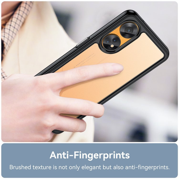 Slim-Fit Phone Cover for Oppo Reno8 T 4G , Phone Protector Anti-Dust TPU+Acrylic Cover - Black