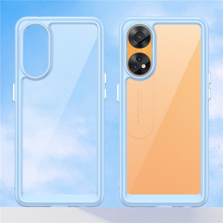 Slim-Fit Phone Cover for Oppo Reno8 T 4G , Phone Protector Anti-Dust TPU+Acrylic Cover - Blue