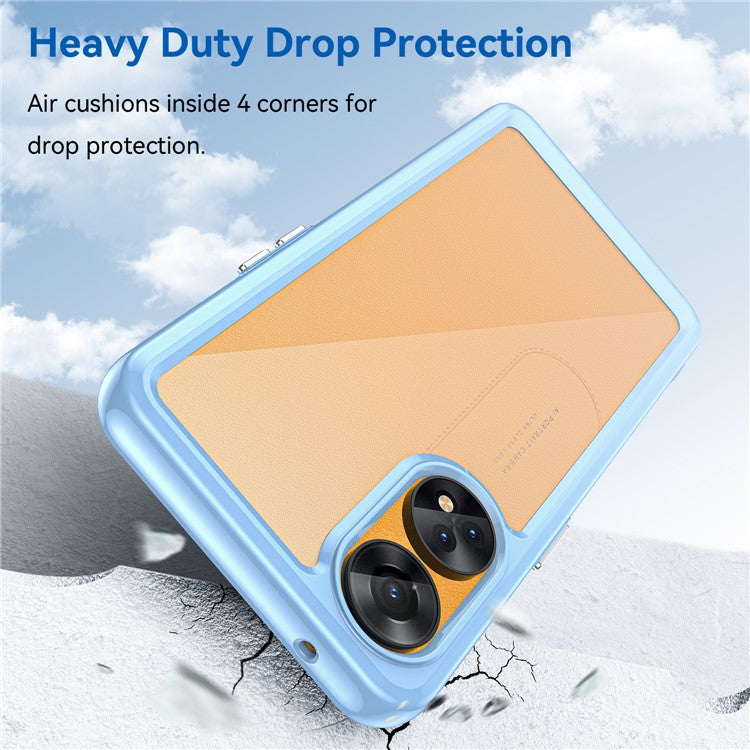Slim-Fit Phone Cover for Oppo Reno8 T 4G , Phone Protector Anti-Dust TPU+Acrylic Cover - Blue