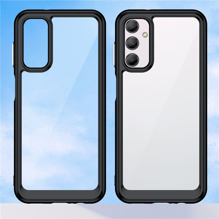 For Samsung Galaxy M14 5G Anti-Drop Phone Cover TPU+Acrylic Dustproof Phone Case Shell  - Black