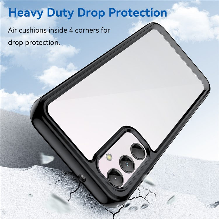 For Samsung Galaxy M14 5G Anti-Drop Phone Cover TPU+Acrylic Dustproof Phone Case Shell  - Black