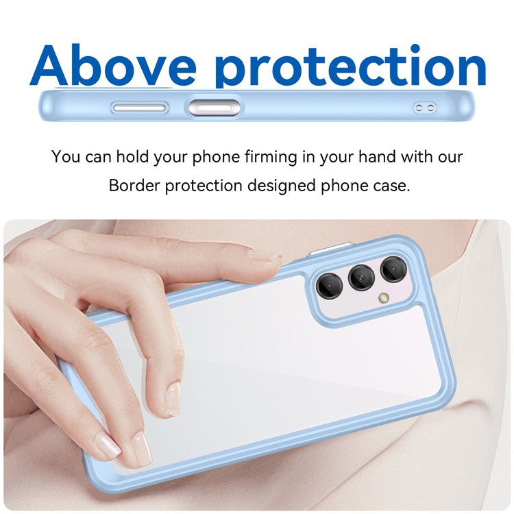 For Samsung Galaxy M14 5G Anti-Drop Phone Cover TPU+Acrylic Dustproof Phone Case Shell  - Blue