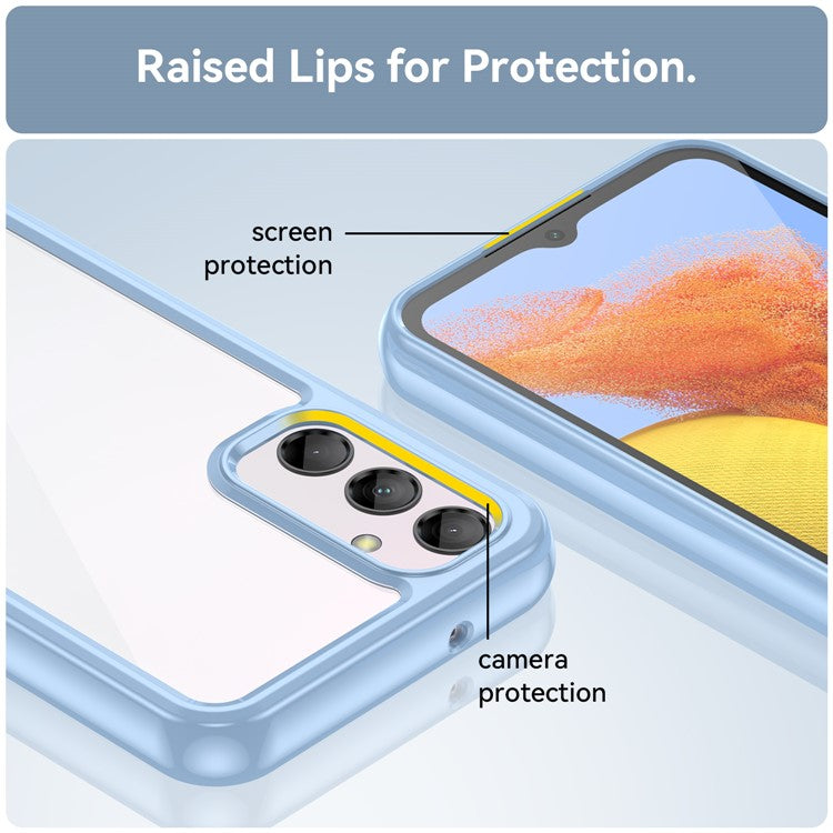For Samsung Galaxy M14 5G Anti-Drop Phone Cover TPU+Acrylic Dustproof Phone Case Shell  - Blue