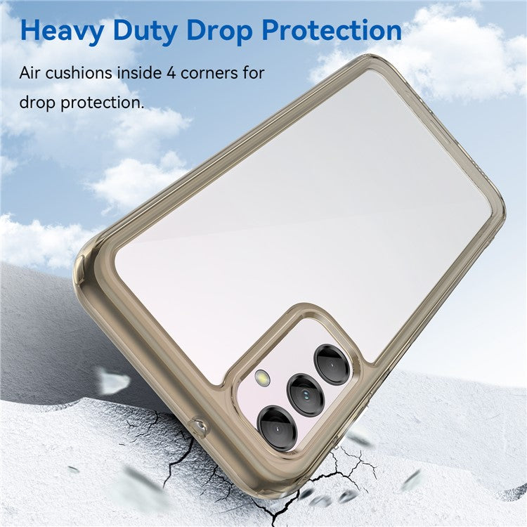 For Samsung Galaxy M14 5G Anti-Drop Phone Cover TPU+Acrylic Dustproof Phone Case Shell  - Transparent Grey