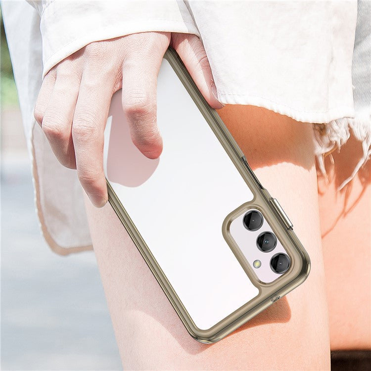 For Samsung Galaxy M14 5G Anti-Drop Phone Cover TPU+Acrylic Dustproof Phone Case Shell  - Transparent Grey