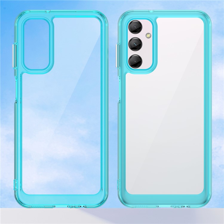 For Samsung Galaxy M14 5G Anti-Drop Phone Cover TPU+Acrylic Dustproof Phone Case Shell  - Transparent Blue
