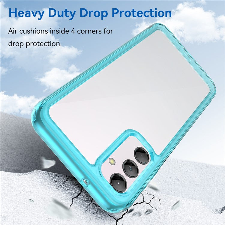 For Samsung Galaxy M14 5G Anti-Drop Phone Cover TPU+Acrylic Dustproof Phone Case Shell  - Transparent Blue