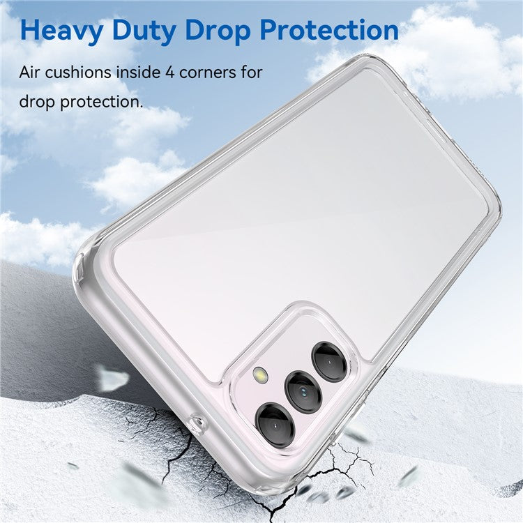 For Samsung Galaxy M14 5G Anti-Drop Phone Cover TPU+Acrylic Dustproof Phone Case Shell  - Transparent