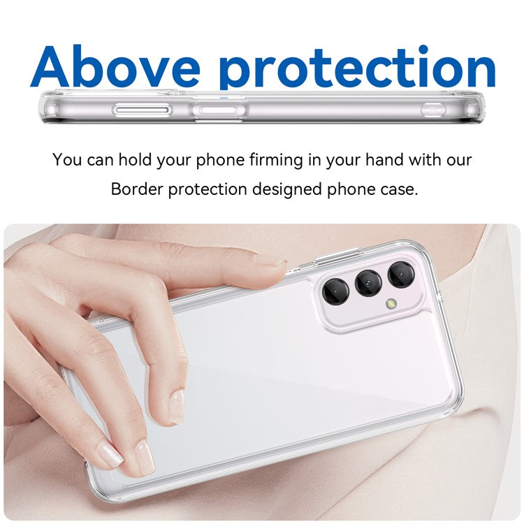 For Samsung Galaxy M14 5G Anti-Drop Phone Cover TPU+Acrylic Dustproof Phone Case Shell  - Transparent