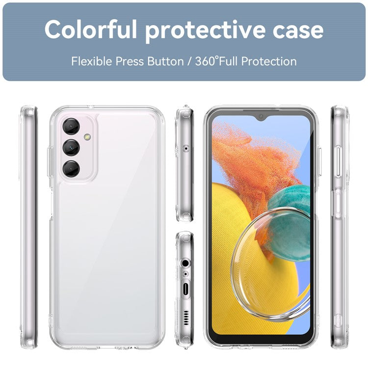 For Samsung Galaxy M14 5G Anti-Drop Phone Cover TPU+Acrylic Dustproof Phone Case Shell  - Transparent