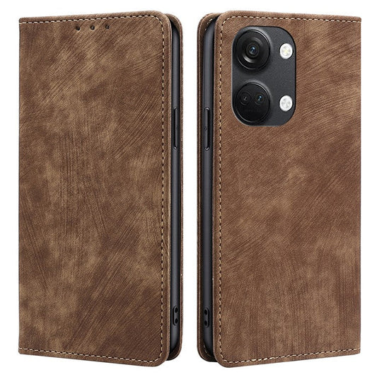 Phone Case for OnePlus Nord 3 5G / Ace 2V 5G Shockproof PU Leather RFID Blocking Stand Wallet Flip Cover - Brown