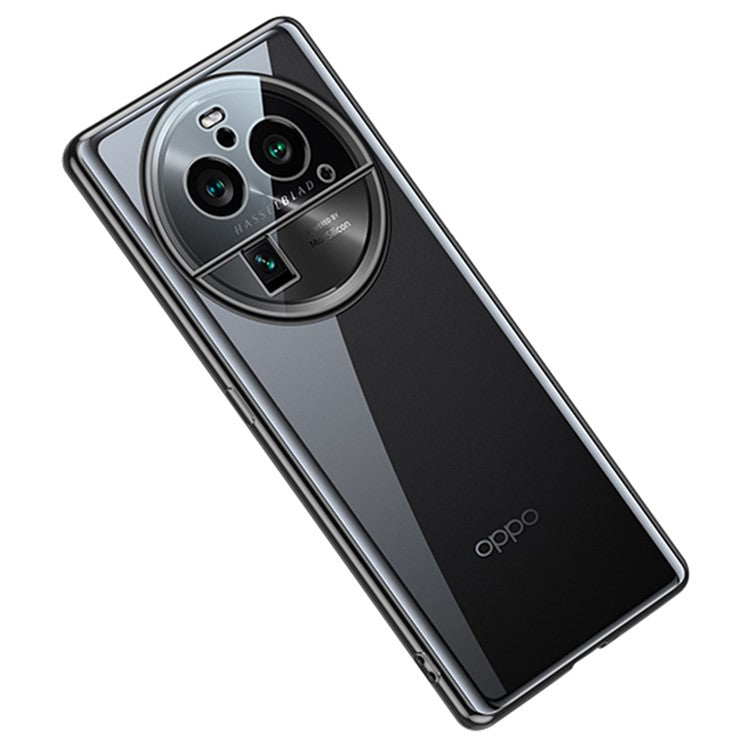 SULADA For Oppo Find X6 Pro Electroplating Straight Edge Back Cover Soft TPU Clear Phone Case - Black