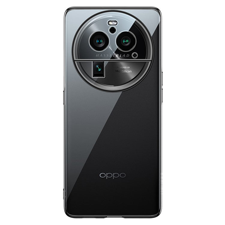 SULADA For Oppo Find X6 Pro Electroplating Straight Edge Back Cover Soft TPU Clear Phone Case - Black