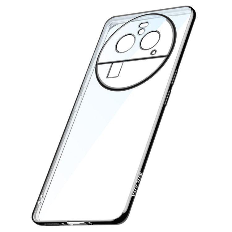 SULADA For Oppo Find X6 Pro Electroplating Straight Edge Back Cover Soft TPU Clear Phone Case - Blue