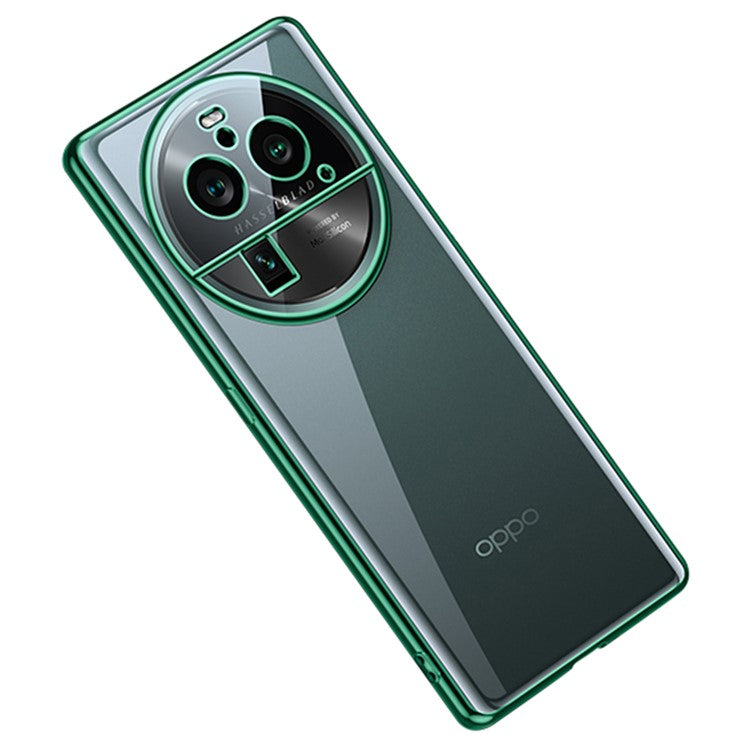 SULADA For Oppo Find X6 Pro Electroplating Straight Edge Back Cover Soft TPU Clear Phone Case - Green