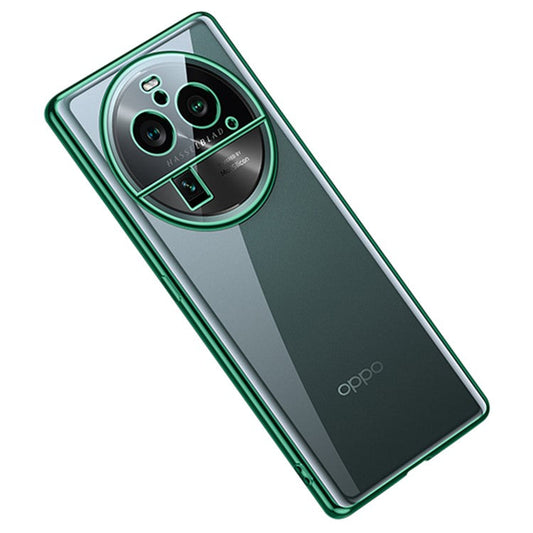 SULADA For Oppo Find X6 Pro Electroplating Straight Edge Back Cover Soft TPU Clear Phone Case - Green