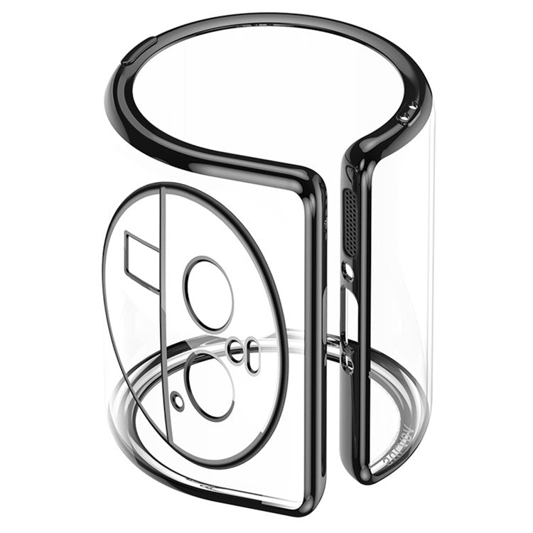 SULADA For Oppo Find X6 Pro Electroplating Straight Edge Back Cover Soft TPU Clear Phone Case - Silver