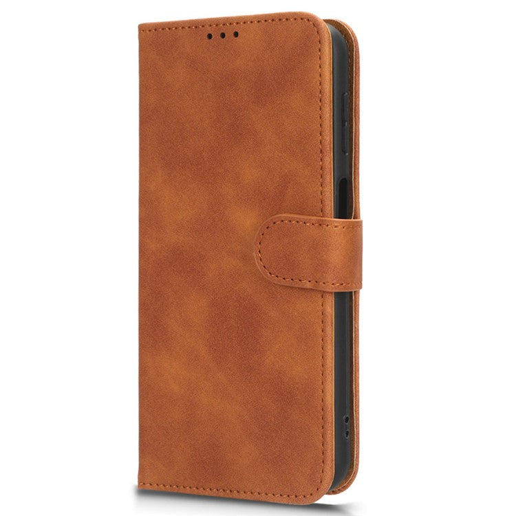 For Samsung Galaxy F14 5G Skin-touch Wallet Phone Case PU Leather Stand Cover - Brown