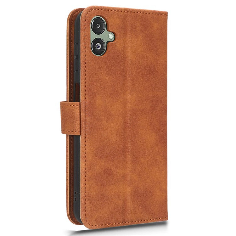 For Samsung Galaxy F14 5G Skin-touch Wallet Phone Case PU Leather Stand Cover - Brown