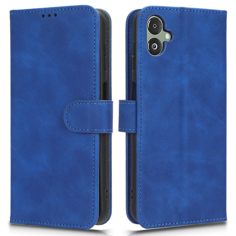 For Samsung Galaxy F14 5G Skin-touch Wallet Phone Case PU Leather Stand Cover - Blue